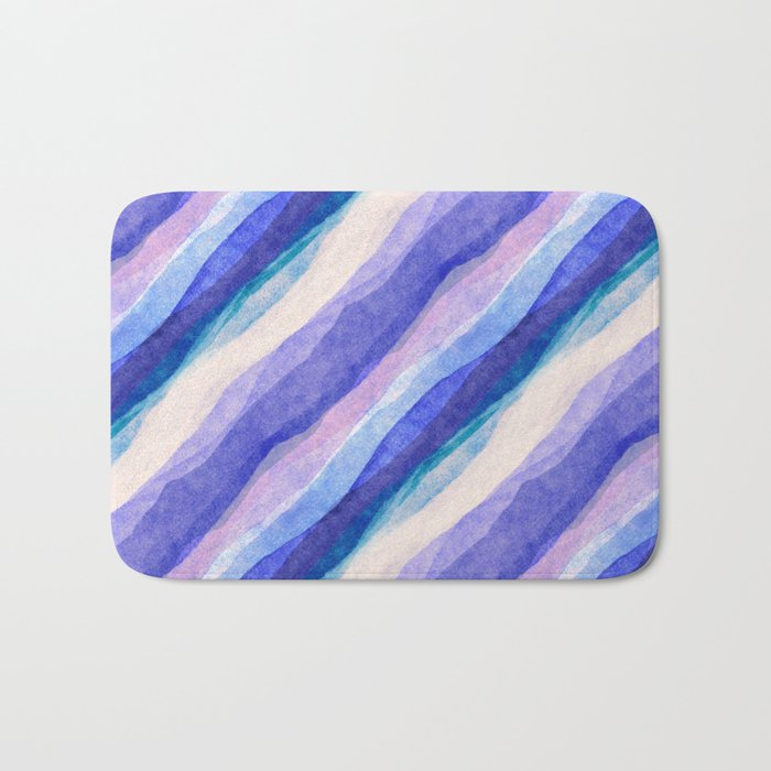 Ripples abstract diagonal stripe Bath Mat Gallery Image 1