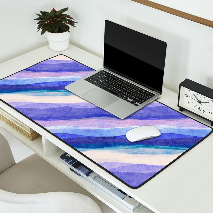 Ripples abstract diagonal stripe Desk Mat Gallery Image 2