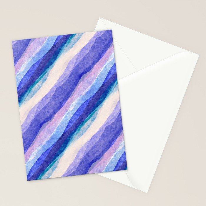 Ripples abstract diagonal stripe Stationery Card Gallery Image 2