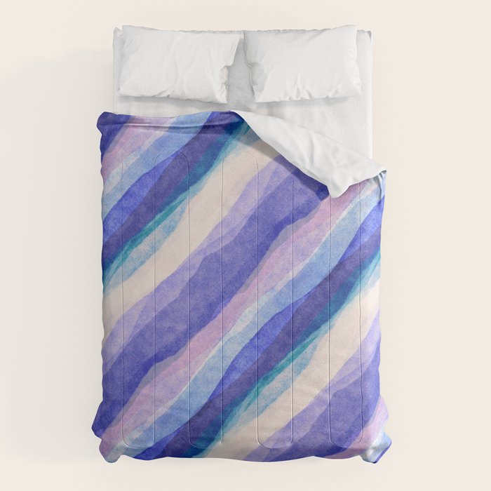 Ripples abstract diagonal stripe Comforter Gallery Image 6