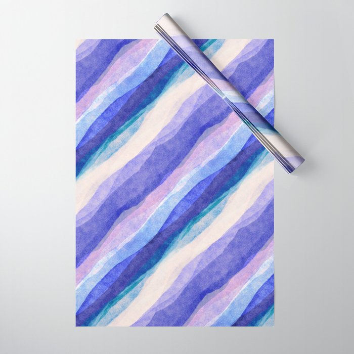 Ripples abstract diagonal stripe Wrapping Paper Gallery Image 1