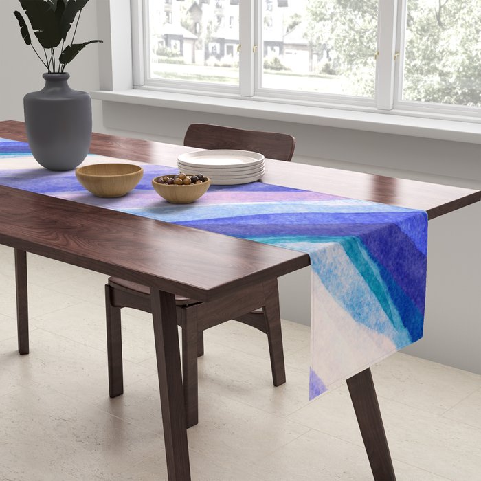 Ripples abstract diagonal stripe Table Runner Gallery Image 2