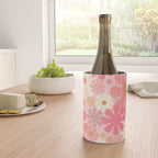 Blush Pink 60s 70s Vintage Flower Power Floral Pattern Wine Chiller Gallery Image 4
