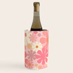 Blush Pink 60s 70s Vintage Flower Power Floral Pattern Wine Chiller Gallery Image 1
