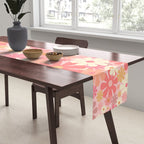 Blush Pink 60s 70s Vintage Flower Power Floral Pattern Table Runner Gallery Image 2