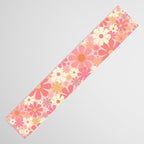 Blush Pink 60s 70s Vintage Flower Power Floral Pattern Table Runner Gallery Image 3