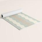 Wavy River I in cream, sage green, tan Yoga Mat Gallery Image 2