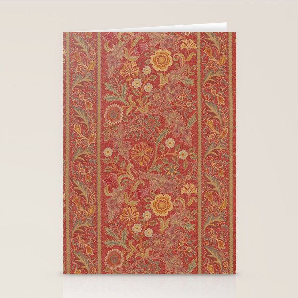 William Morris Vintage Wilhelmina Weave Lethaby Rust Red Stationery Card Gallery Image 2