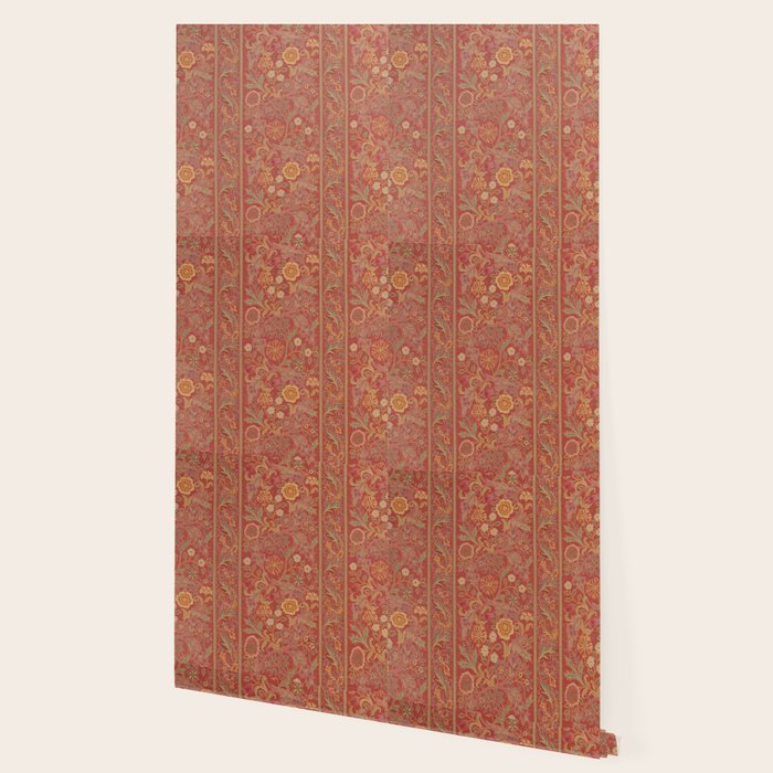 William Morris Vintage Wilhelmina Weave Lethaby Rust Red Wallpaper Gallery Image 2