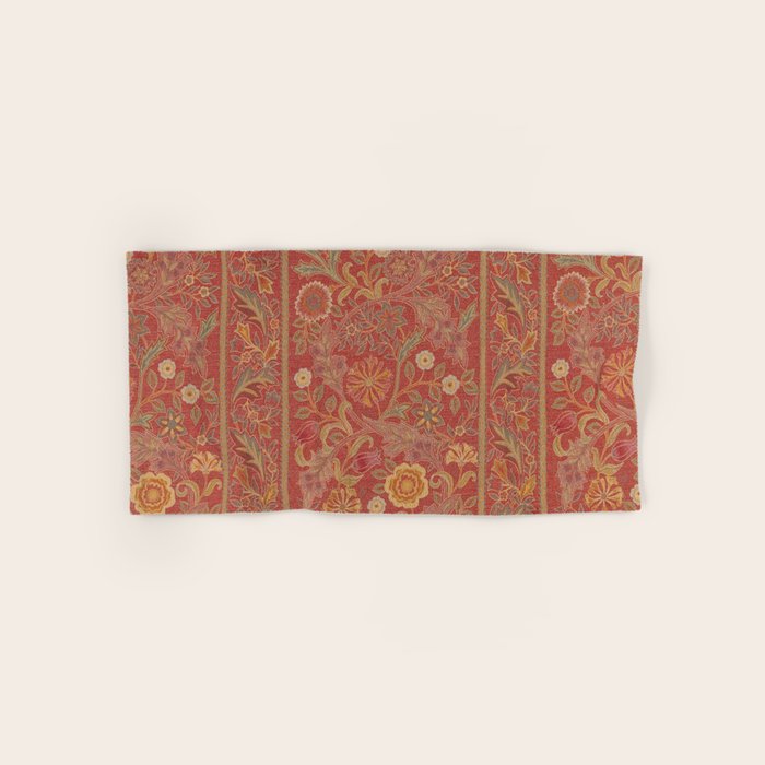 William Morris Vintage Wilhelmina Weave Lethaby Rust Red Bath Towel Gallery Image 1