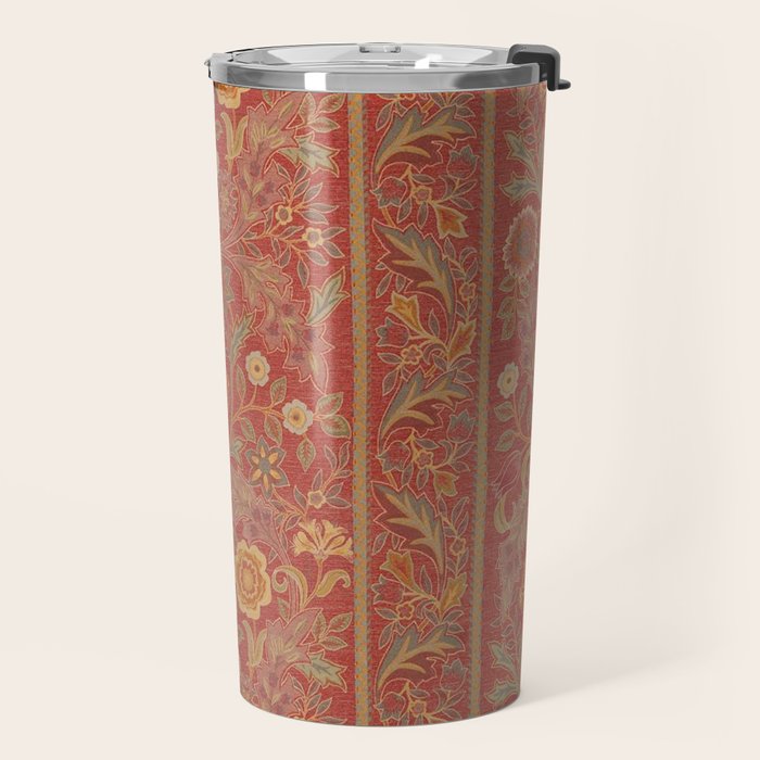 William Morris Vintage Wilhelmina Weave Lethaby Rust Red Travel Mug Gallery Image 2