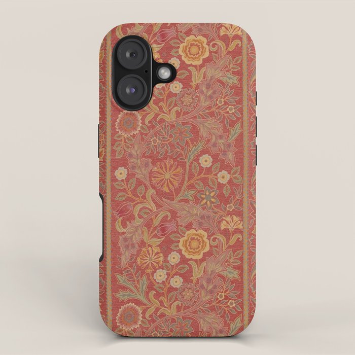 William Morris Vintage Wilhelmina Weave Lethaby Rust Red iPhone Case Gallery Image 1