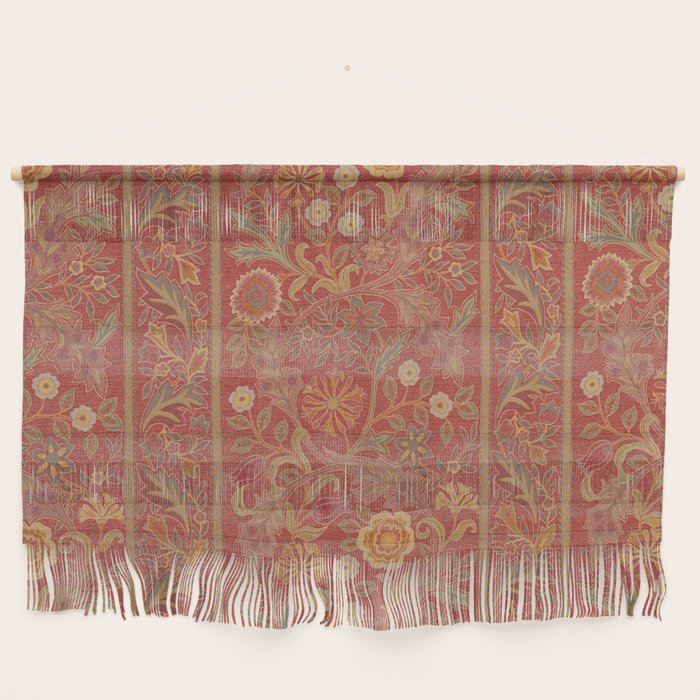 William Morris Vintage Wilhelmina Weave Lethaby Rust Red Wall Hanging Gallery Image 1