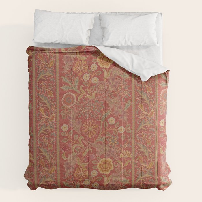 William Morris Vintage Wilhelmina Weave Lethaby Rust Red Comforter Gallery Image 2