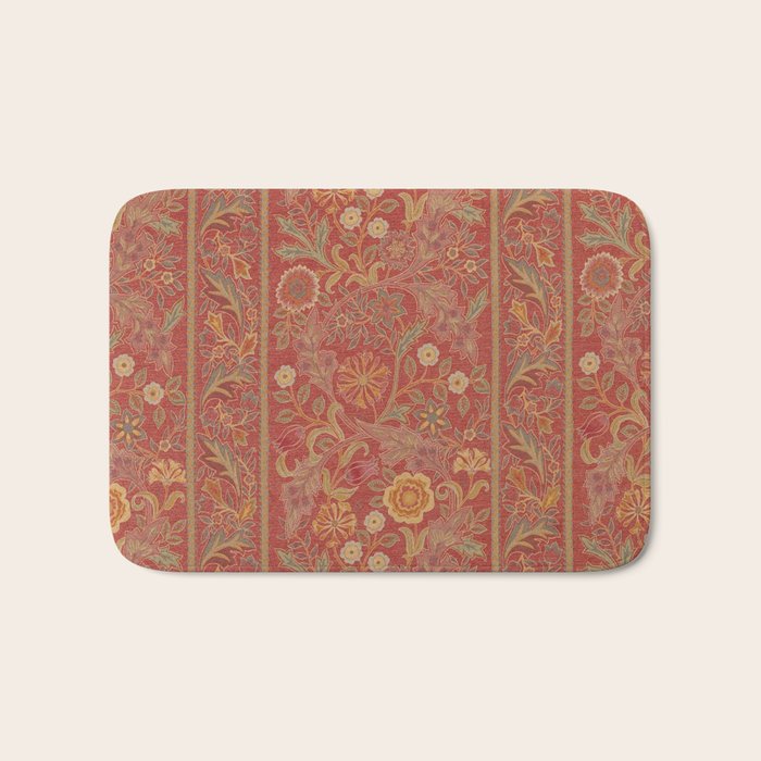 William Morris Vintage Wilhelmina Weave Lethaby Rust Red Bath Mat Gallery Image 1