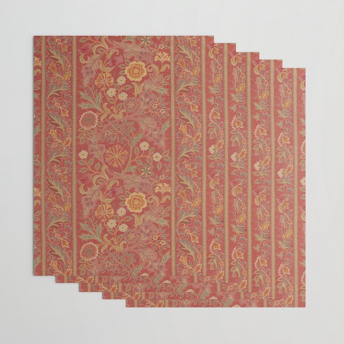 William Morris Vintage Wilhelmina Weave Lethaby Rust Red Wrapping Paper Gallery Image 3