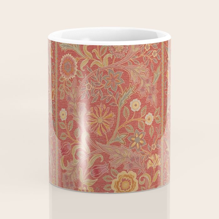 William Morris Vintage Wilhelmina Weave Lethaby Rust Red Coffee Mug Gallery Image 4