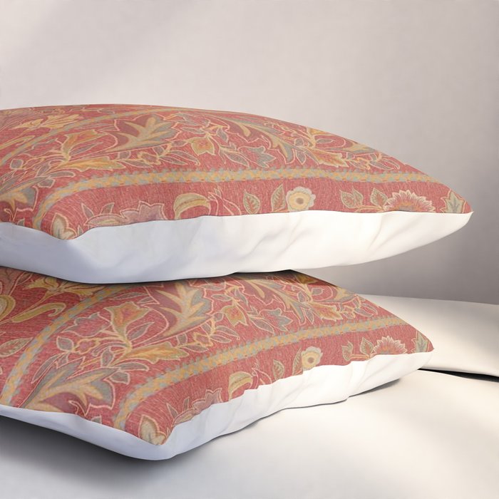 William Morris Vintage Wilhelmina Weave Lethaby Rust Red Pillow Sham Gallery Image 3