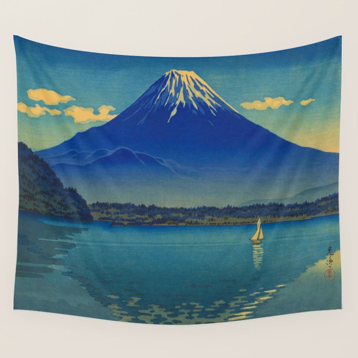 Tsuchiya Koitsu Vintage Japanese Woodblock Print Mount Fuji Wall Tapestry Gallery Image 4
