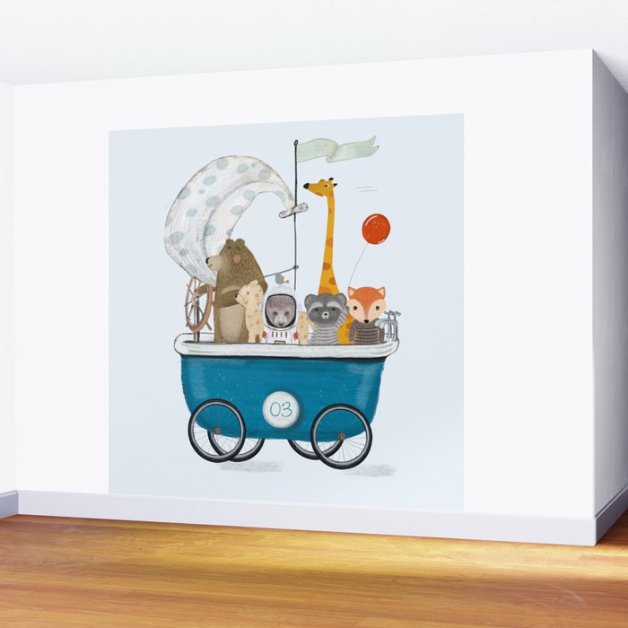 the bath cart Wall Mural Gallery Image 2