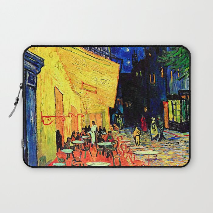 Van Gogh Cafe Terrace Place du Forum at Night Laptop Sleeve Gallery Image 1