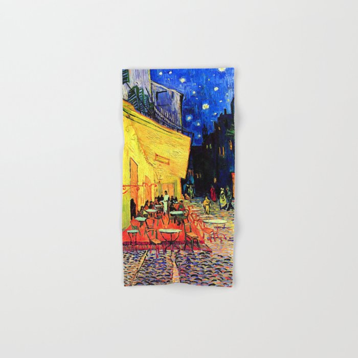 Van Gogh Cafe Terrace Place du Forum at Night Bath Towel Gallery Image 1