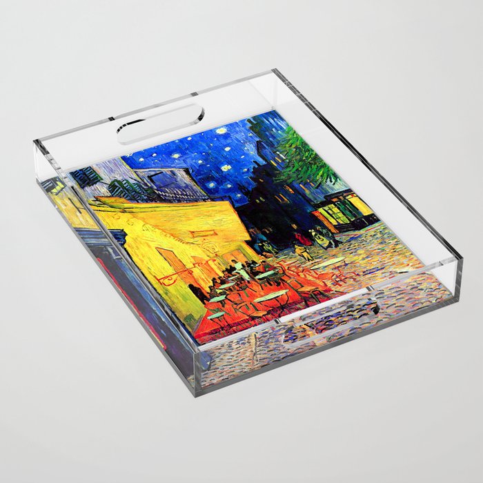 Van Gogh Cafe Terrace Place du Forum at Night Acrylic Tray Gallery Image 1