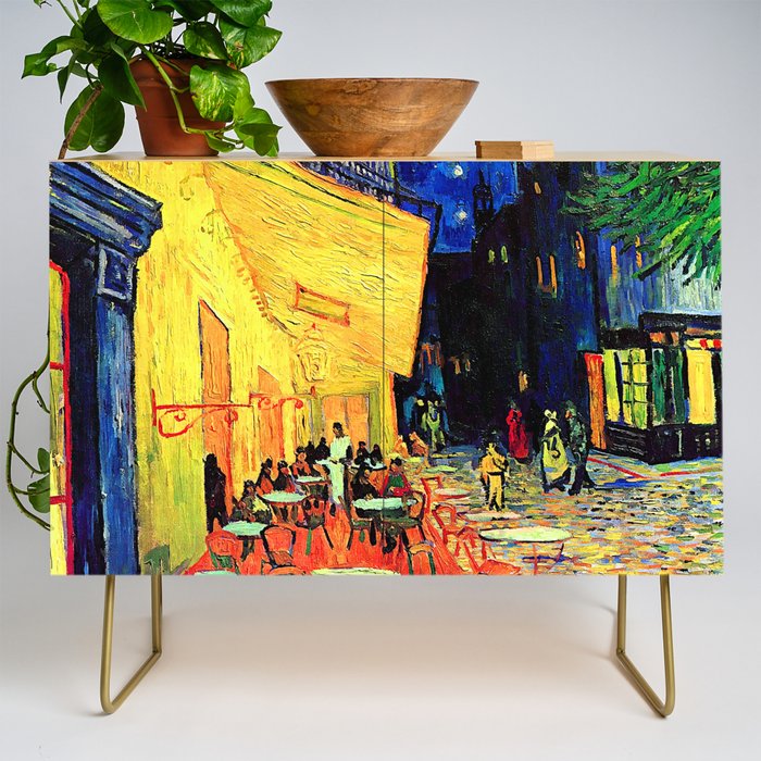 Van Gogh Cafe Terrace Place du Forum at Night Credenza Gallery Image 1