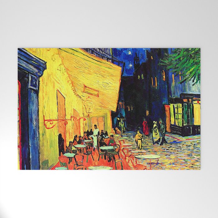 Van Gogh Cafe Terrace Place du Forum at Night Welcome Mat Gallery Image 1