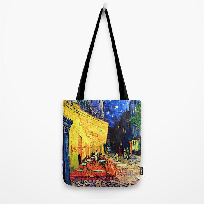 Van Gogh Cafe Terrace Place du Forum at Night Tote Bag Gallery Image 2