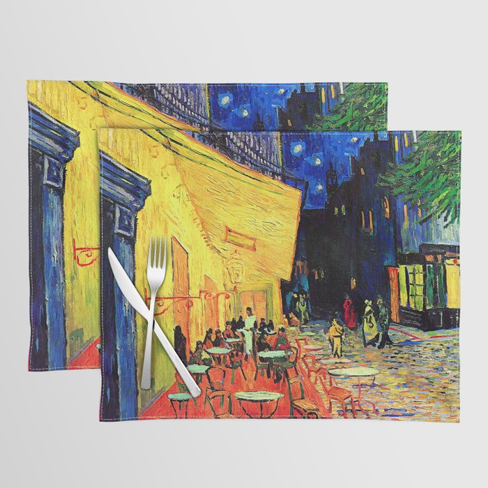 Van Gogh Cafe Terrace Place du Forum at Night Placemat Gallery Image 1
