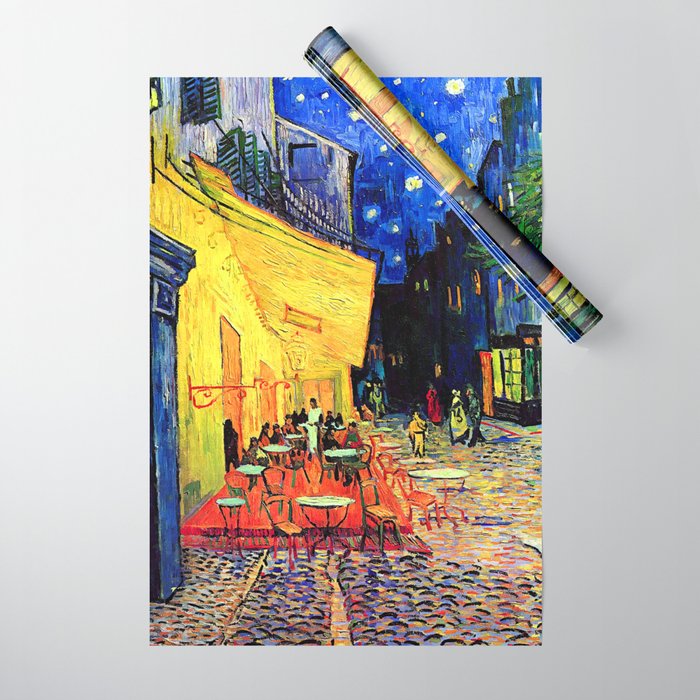 Van Gogh Cafe Terrace Place du Forum at Night Wrapping Paper Gallery Image 1