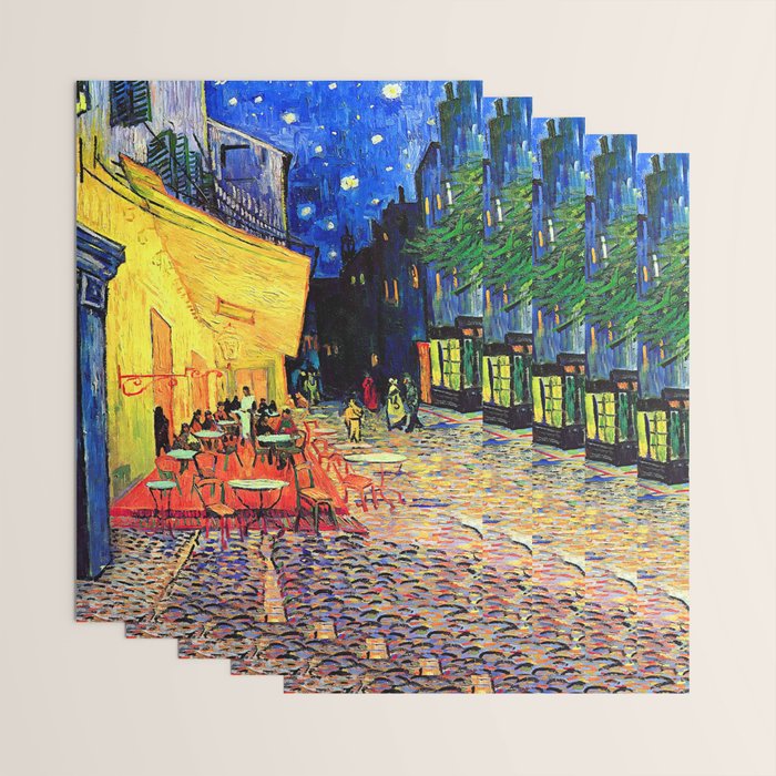 Van Gogh Cafe Terrace Place du Forum at Night Wrapping Paper Gallery Image 3