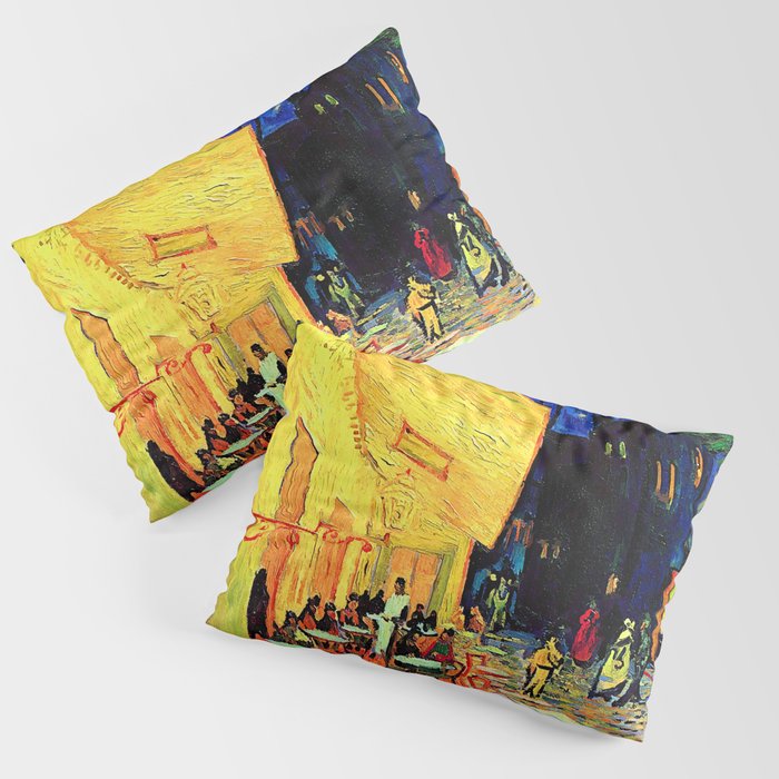 Van Gogh Cafe Terrace Place du Forum at Night Pillow Sham Gallery Image 1