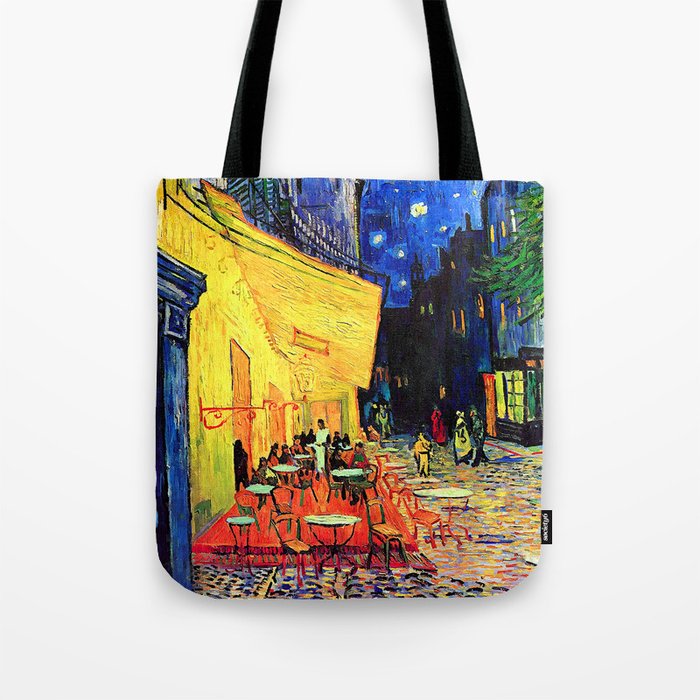 Van Gogh Cafe Terrace Place du Forum at Night Tote Bag Gallery Image 1