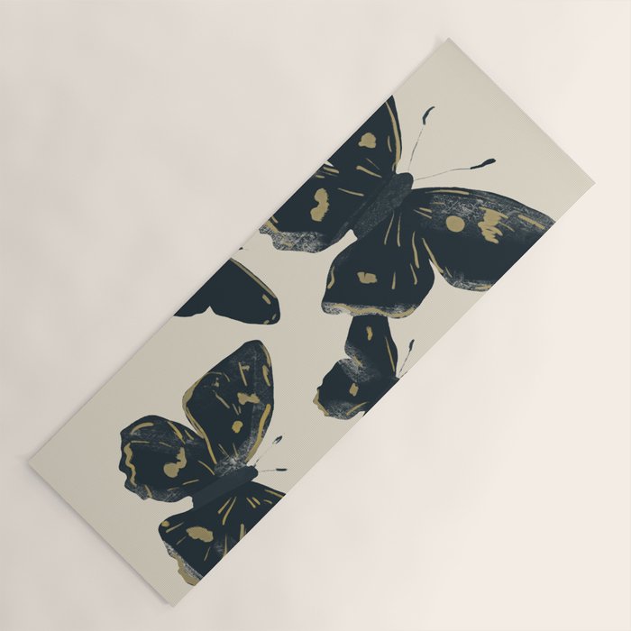 Black Butterflies 2 Yoga Mat Gallery Image 1