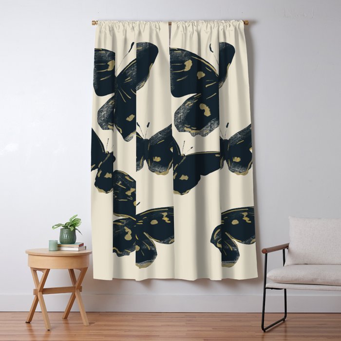 Black Butterflies 2 Window Curtain Gallery Image 1