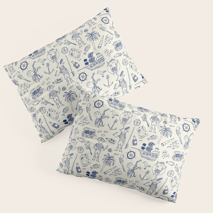 Pirate Play - Cream Pillow Sham Gallery Image 3