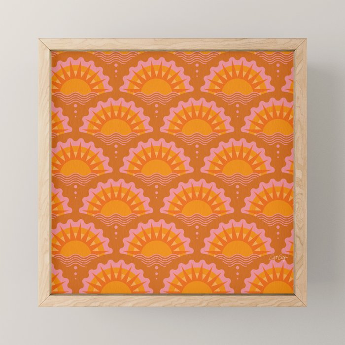 Sunset Seigaiha - Retro Sunshine Mini Art Print Gallery Image 1