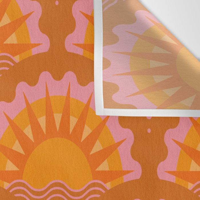 Sunset Seigaiha - Retro Sunshine Wall Tapestry Gallery Image 3