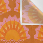 Sunset Seigaiha - Retro Sunshine Wall Tapestry Gallery Image 3