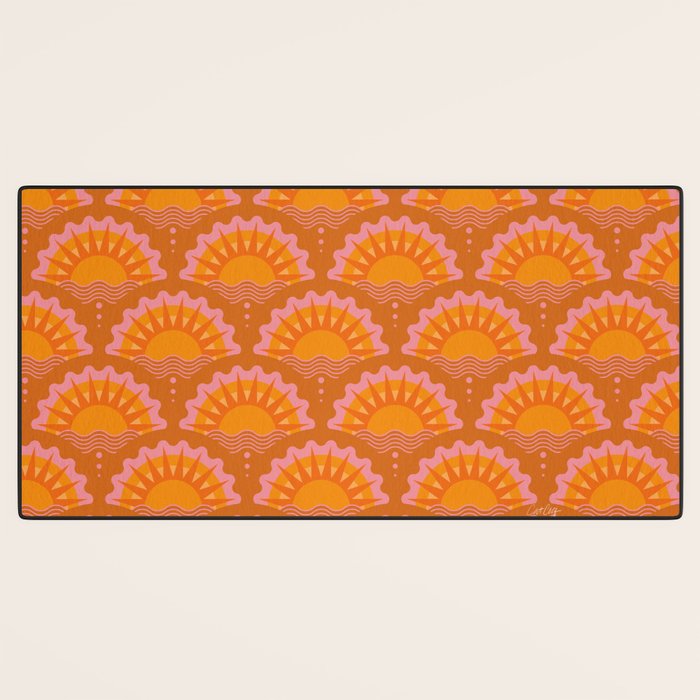 Sunset Seigaiha - Retro Sunshine Desk Mat Gallery Image 3