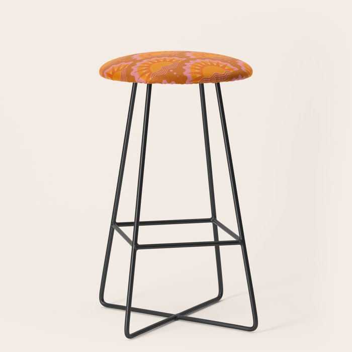 Sunset Seigaiha - Retro Sunshine Stool Gallery Image 1