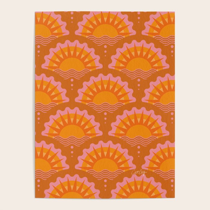 Sunset Seigaiha - Retro Sunshine Poster Gallery Image 4