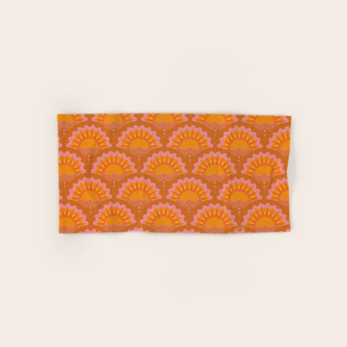 Sunset Seigaiha - Retro Sunshine Bath Towel Gallery Image 1