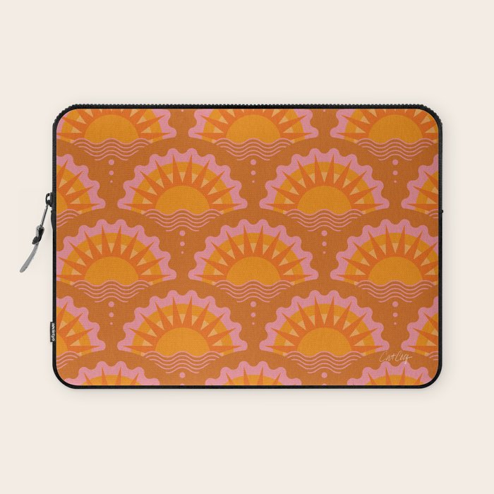 Sunset Seigaiha - Retro Sunshine Laptop Sleeve Gallery Image 1
