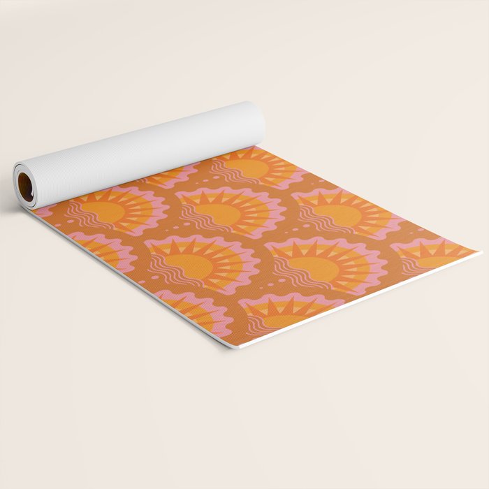 Sunset Seigaiha - Retro Sunshine Yoga Mat Gallery Image 2