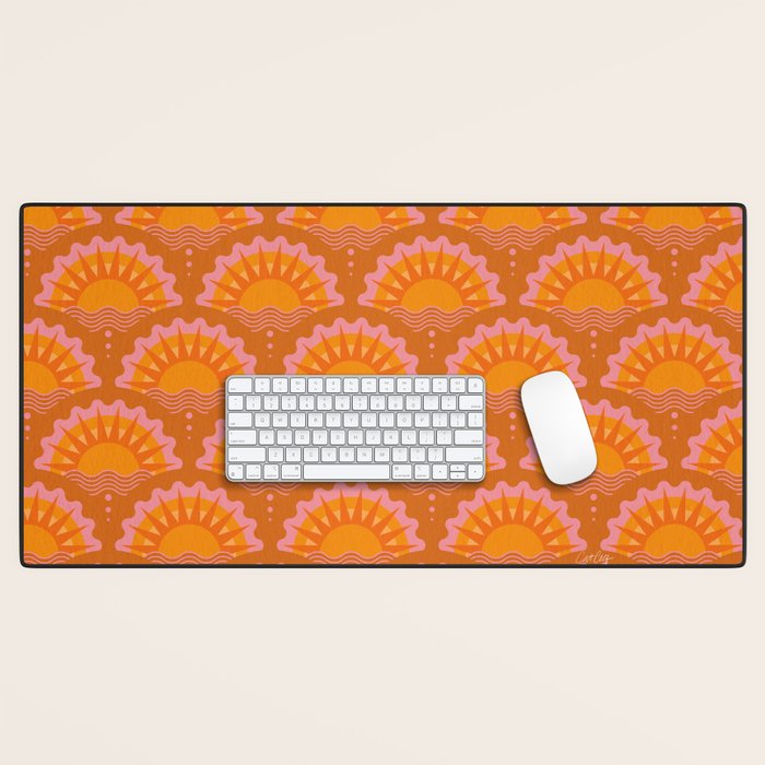 Sunset Seigaiha - Retro Sunshine Desk Mat Gallery Image 1