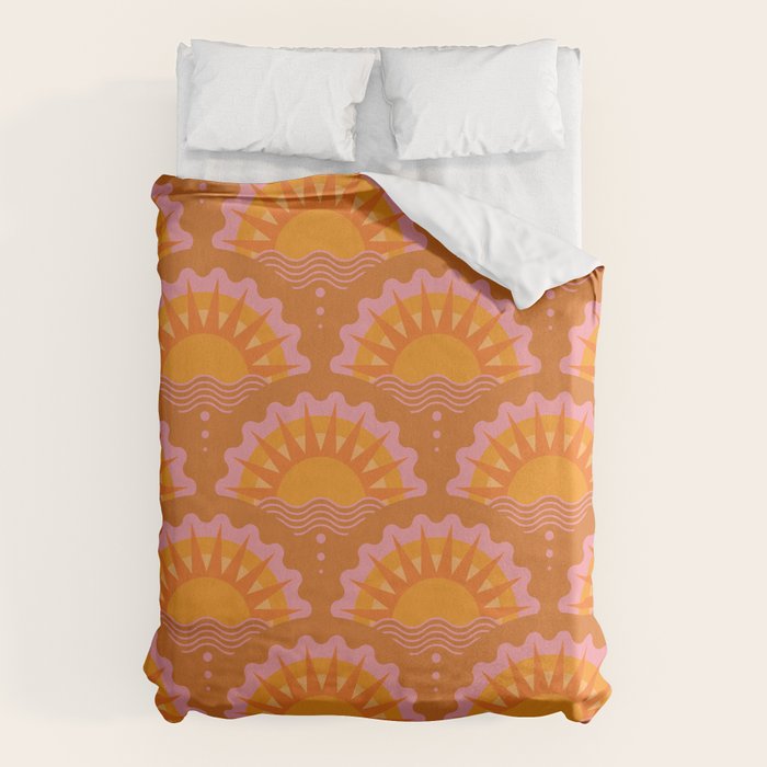 Sunset Seigaiha - Retro Sunshine Duvet Cover Gallery Image 6