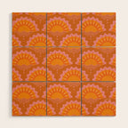 Sunset Seigaiha - Retro Sunshine Wood Wall Art Gallery Image 1